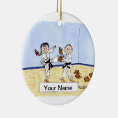 空手 – 男性と女性 セラミックオーナメント (右)