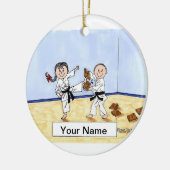 空手 – 男性と女性 セラミックオーナメント (左)