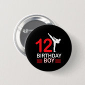空手 誕生日Tシャツ 男の子 ギフト キッズ テコンドー 6 缶バッジ (正面&裏面)
