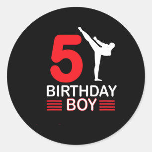 空手 誕生日Tシャツ 男の子 ギフト 少年 空手 2 ラウンドシール