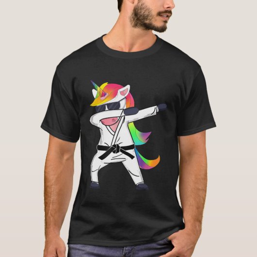 空手 – Dabbing Unicorn空手柔術Taekwon Tシャツ (正面)