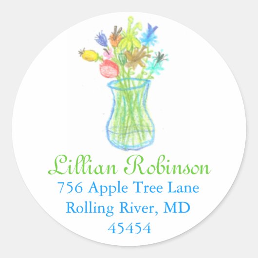 空手Katグラフィックフラワーバンチ住所 シール (正面)