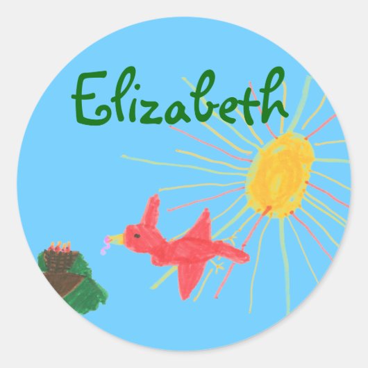 空手Kat鳥の巣ID- – パーソナライズ ラウンドシール (正面)