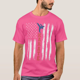空手Mma武術アートヴィンテージアメリカ国旗L Tシャツ