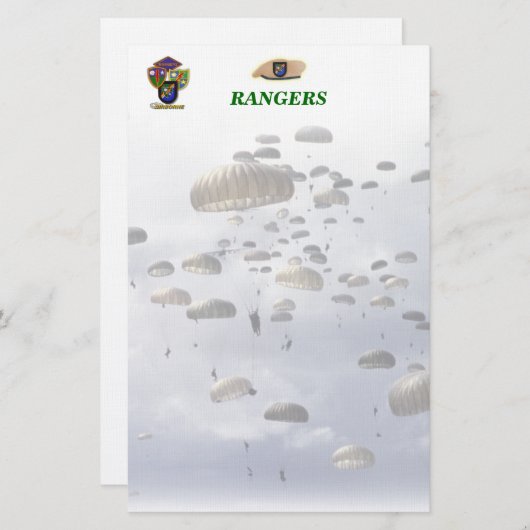 空挺レンジャー軍の息子の妻の母の文房具 便箋 (正面/裏面)