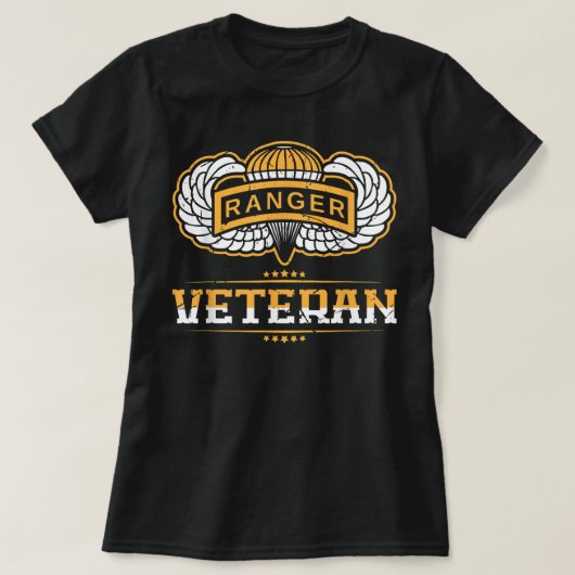 空挺レンジャー軍退役軍人Tシャツ Tシャツ (デザイン正面)