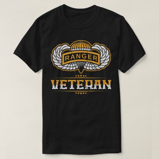 空挺レンジャー軍退役軍人Tシャツ Tシャツ (デザイン正面)