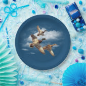 空挺型アヒルが青 ペーパープレート (パーティー)