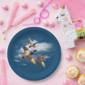 空挺型アヒルが青 ペーパープレート (パーティー)