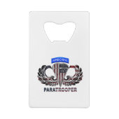 空挺翼とパラトロオペルを持つ米国国旗 クレジットカード栓抜き (裏面)