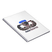 空挺翼とパラトロオペルを持つ米国国旗 ノートブック (右側)