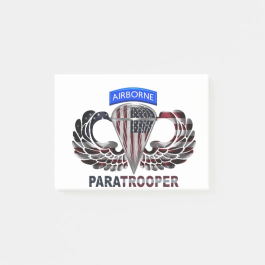 空挺翼とパラトロオペルを持つ米国国旗 ポストイット (正面)