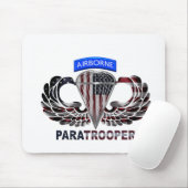 空挺翼とパラトロオペルを持つ米国国旗 マウスパッド (マウス)