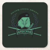 空挺軍軍隊スタイル スクエアペーパーコースター (正面)