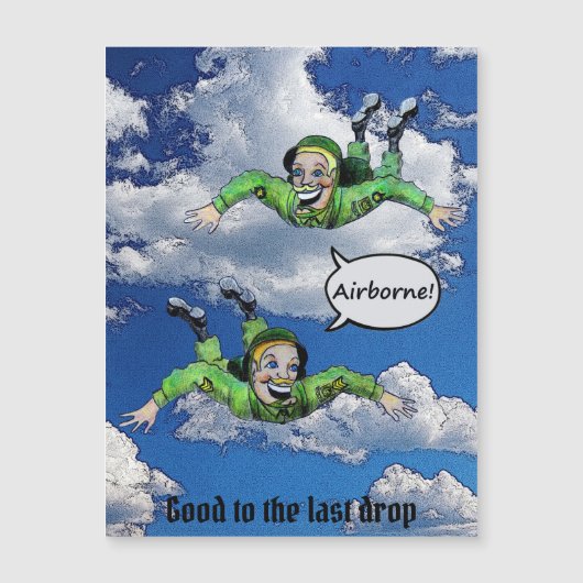 空挺部隊のジャンプ·パラトローパー陸軍の漫画 (正面)