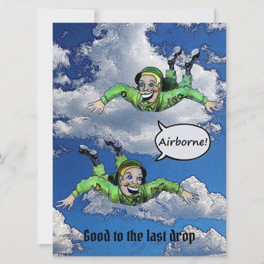 空挺部隊のジャンプ·パラトローパー陸軍の漫画 招待状 (正面)