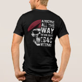 空挺部隊オール・ザ・ウェイ・ベテランのドクロ トライブレンドTシャツ (裏面)