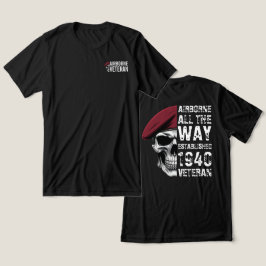 空挺部隊オール・ザ・ウェイ・ベテランのドクロ トライブレンドTシャツ