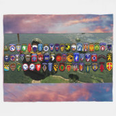 空挺部隊 フリースブランケット (正面(横))