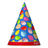 空数々の青の色の風船 パーティーハット (左)