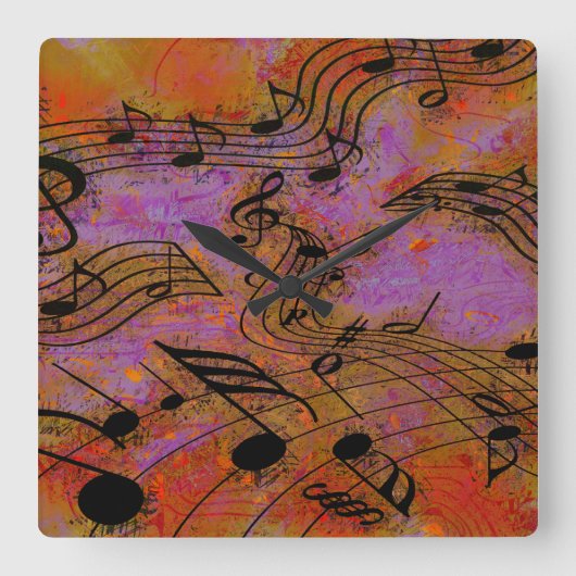 空時計の音楽 スクエア壁時計 (正面)