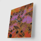 空時計の音楽 スクエア壁時計 (傾斜)