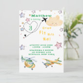 空来機飛行機で飛ぶ男の子バースデーパーティーAnn 案内状 (スタンド正面)