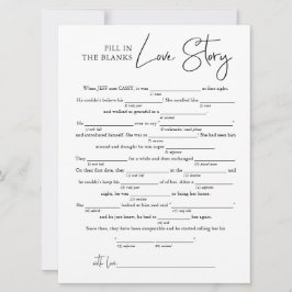 空欄にラブストーリーを埋める |ブライダルシャワー カード