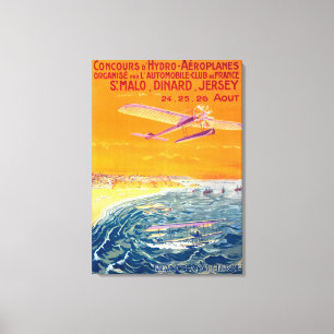 空気および水ポスターの浮遊物の飛行機の眺め キャンバスプリント