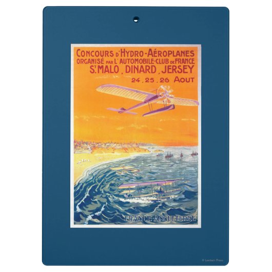 空気および水ポスターの浮遊物の飛行機の眺め クリップボード (裏面)