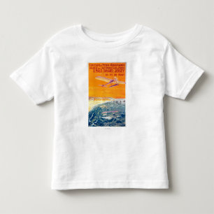 空気および水ポスターの浮遊物の飛行機の眺め トドラーTシャツ