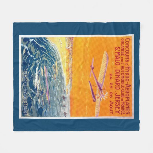 空気および水ポスターの浮遊物の飛行機の眺め フリースブランケット (正面(横))