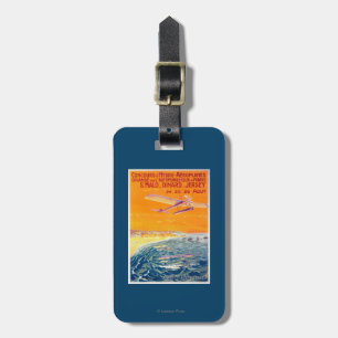 空気および水ポスターの浮遊物の飛行機の眺め ラゲッジタグ