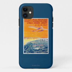 空気および水ポスターの浮遊物の飛行機の眺め iPhone 11 ケース