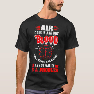 空気が入ったり出たりすると、薬の周りに血が流れる Tシャツ