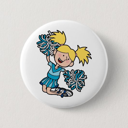 空気で跳ぶ女の子のチアリーティング 缶バッジ (正面)