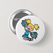 空気で跳ぶ女の子のチアリーティング 缶バッジ (正面&裏面)