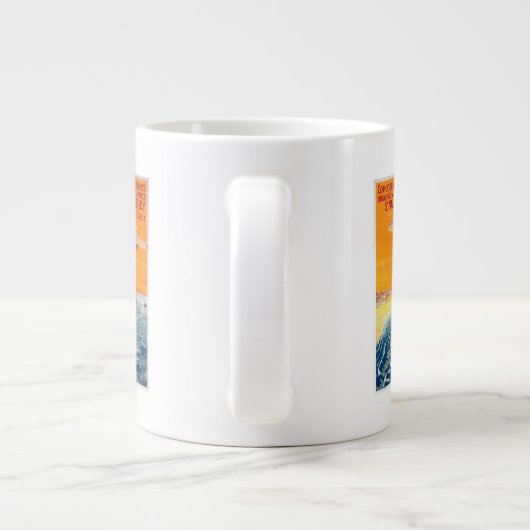 空気と水の浮き飛行機のポスターの表示 ジャンボコーヒーマグカップ (裏面)