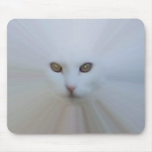 空気のようで白い猫 マウスパッド (正面)