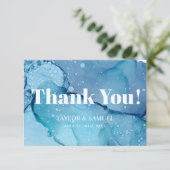 空気のような波の結婚式のサンキューカードV07 サンキューカード (スタンド正面)