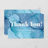 空気のような波の結婚式のサンキューカードV07 サンキューカード (正面/裏面)
