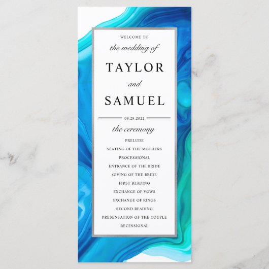 空気のような波の結婚式プログラムビーチ プログラム (正面)