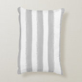 空気のような結婚式3つの写真のコラージュおよび灰色のストライプ アクセントクッション (裏面(縦))