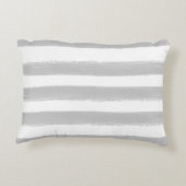 空気のような結婚式3つの写真のコラージュおよび灰色のストライプ アクセントクッション (裏面)