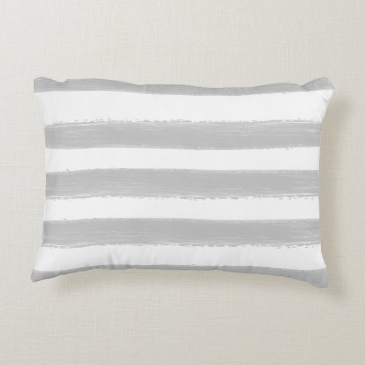 空気のような結婚式3つの写真のコラージュおよび灰色のストライプ アクセントクッション (裏面)