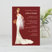 空気のような花嫁のウェディングシャワーカード 招待状 (スタンド正面)