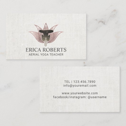 空気のヨガのばら色の金ゴールドのはすヨガのインストラクター 名刺 (正面/裏面)