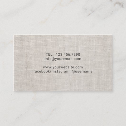 空気のヨガのインストラクターの金ゴールドの円のエレガントな麻布 名刺 (裏面)