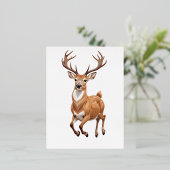 空気の森でよくはしゃぐの幸せなおもしろいのジャンプをスタック 箔シーズンポストカード (立ち正面)