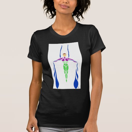 空気の生地の鉄の十字Colorized Tシャツ (正面)